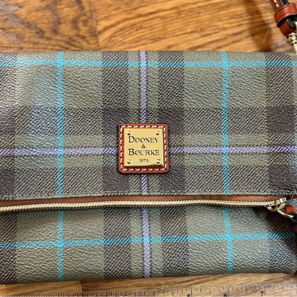 Dooney & Bourke Green and Brown Crossbody Bag with Leather Accents - Picture 2 of 4